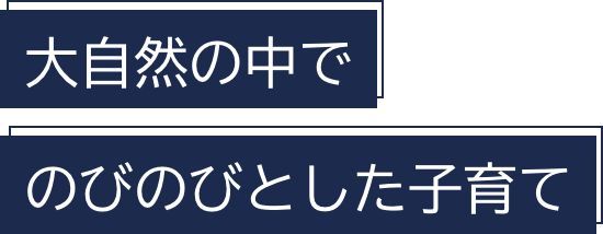 大自然の中でのびのびとした子育て